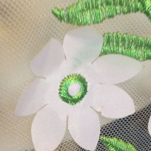 Zara blush sheer tulle mesh floral embroidered top - Picture 10 of 14